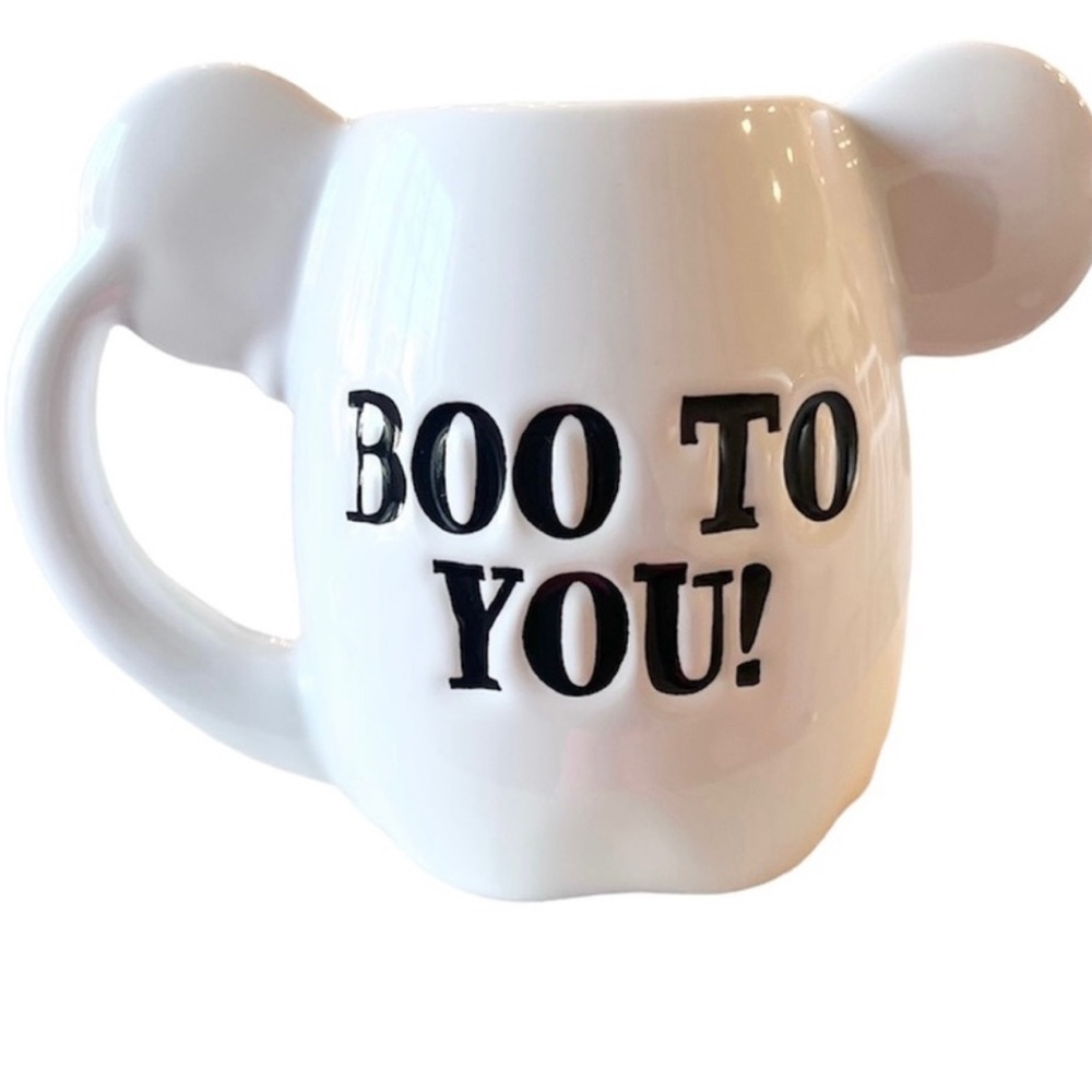 BOO TO YOU Mickey Mouse Ghost Halloween Mug RARE HTF NEW